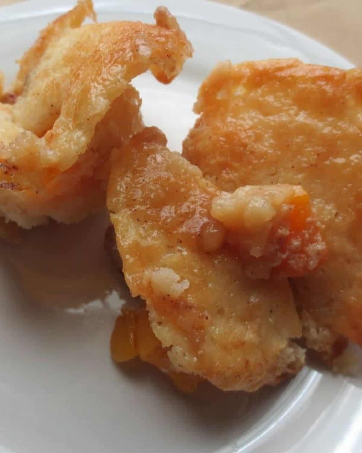 Two cobblers on white plate. 