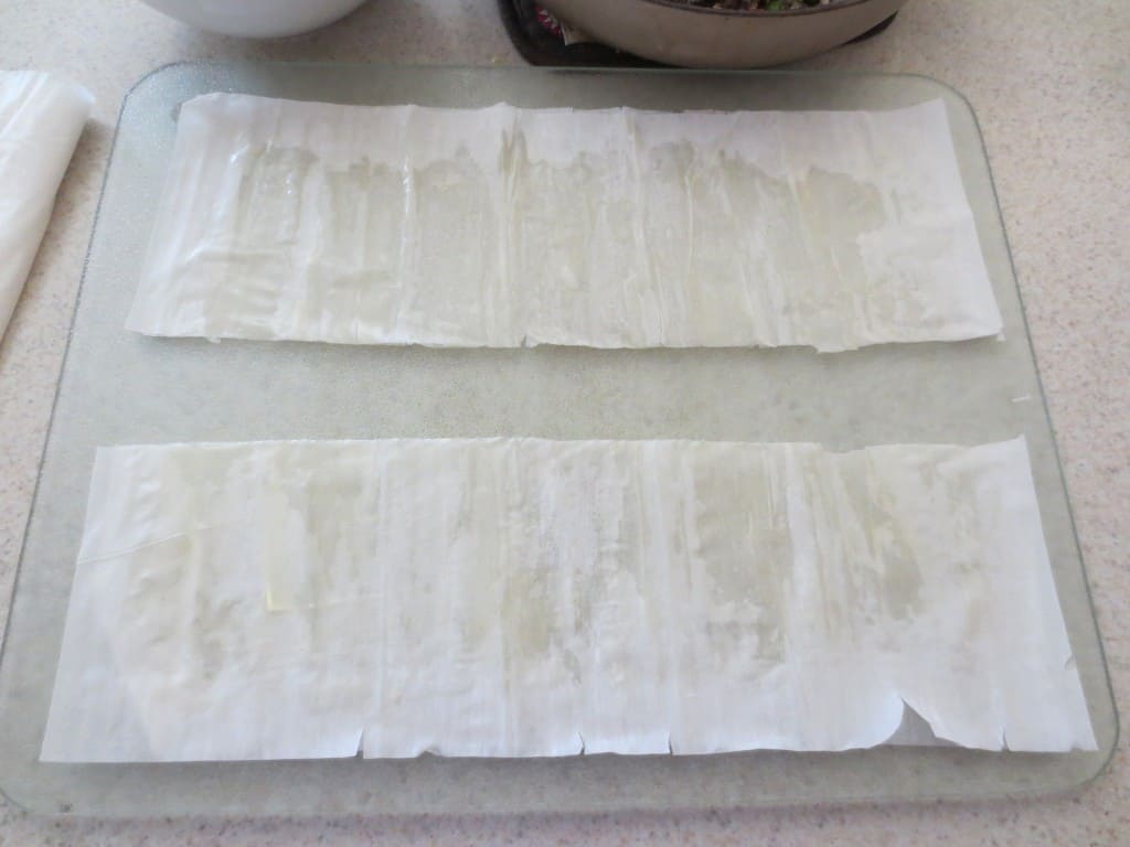 phyllo dough rolled out