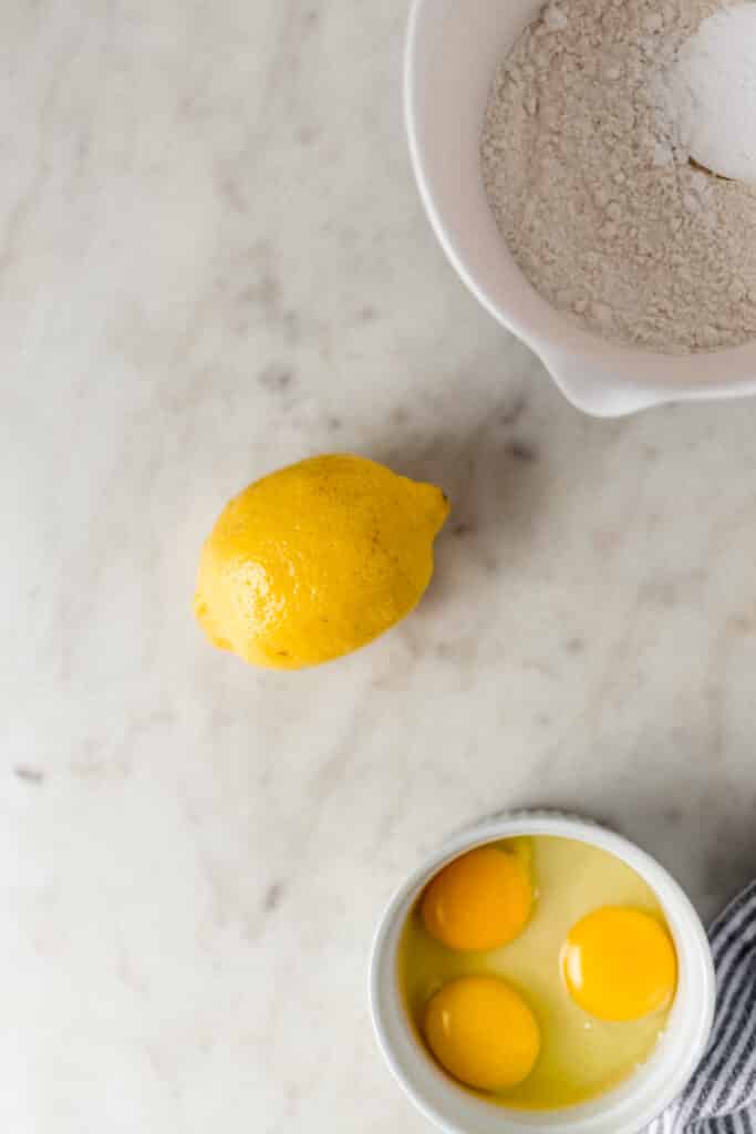 ingredients for original lemon bars on counter
