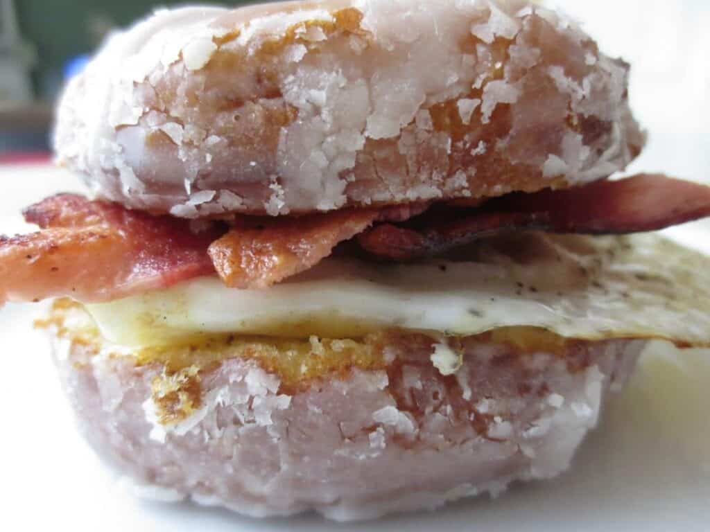 Homemade Glazed Donut Breakfast Sandwich