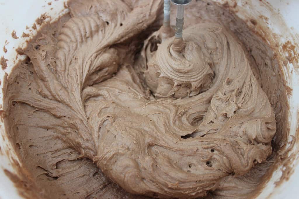 Chocolate Sour Cream Pound Cake Simply LaKita 6 Close-up of cake mixture in bowl with hand mixer