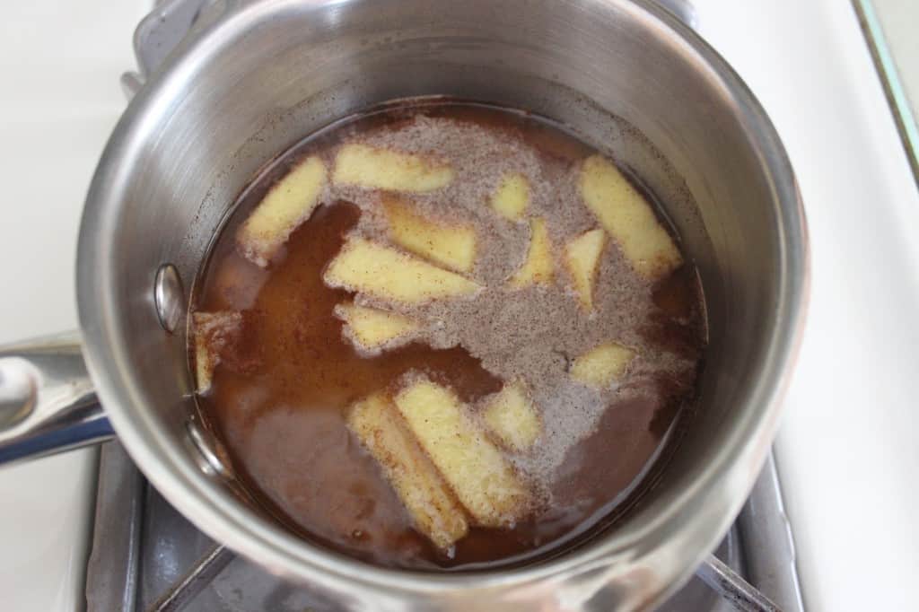 gingerbread syrup for latte cooking a a saucepan on the stovetop