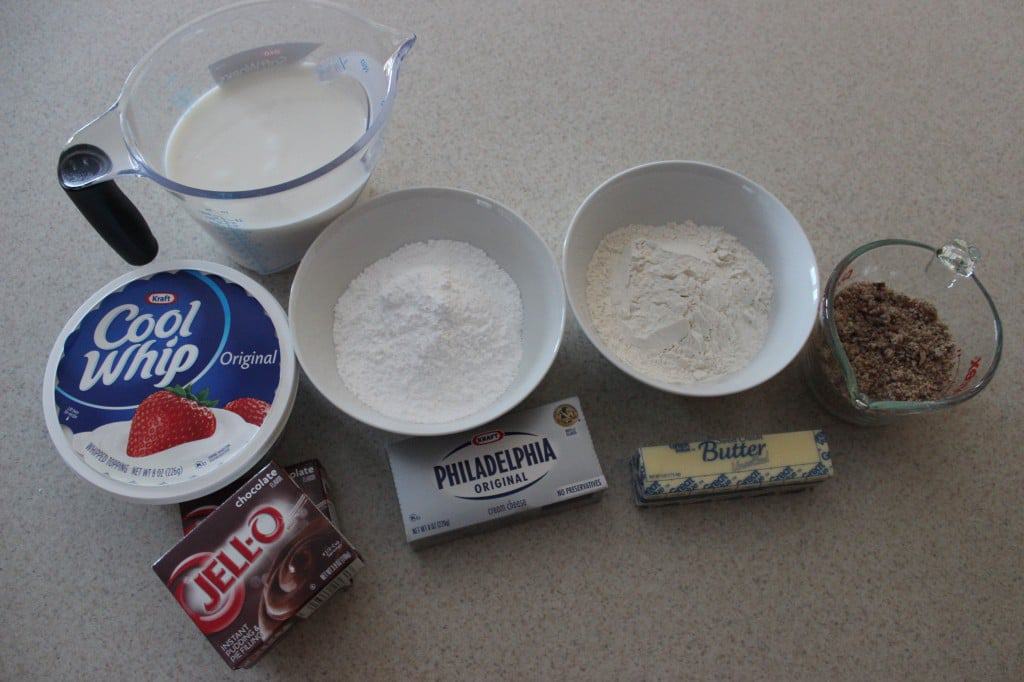 overhead view ingredients for chocolate delight