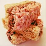 three rice krispie treats stacked on top of each other