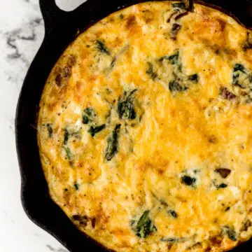 baked frittata in cast iron skillet