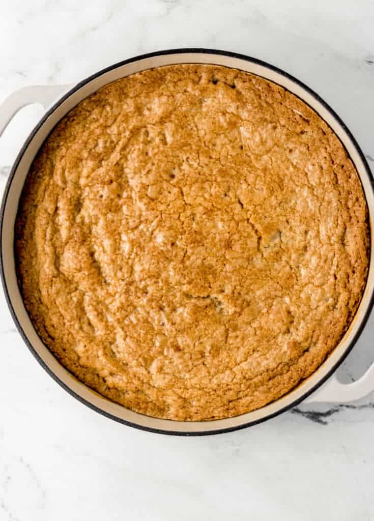 freshly baked cookie in large skillet