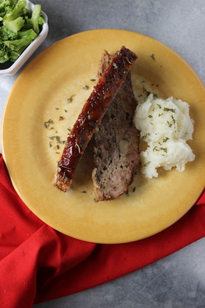 magical hour meatloaf recipe overhead shot on plate