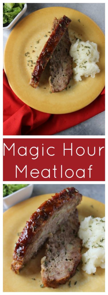 meatloaf on yellow plates 