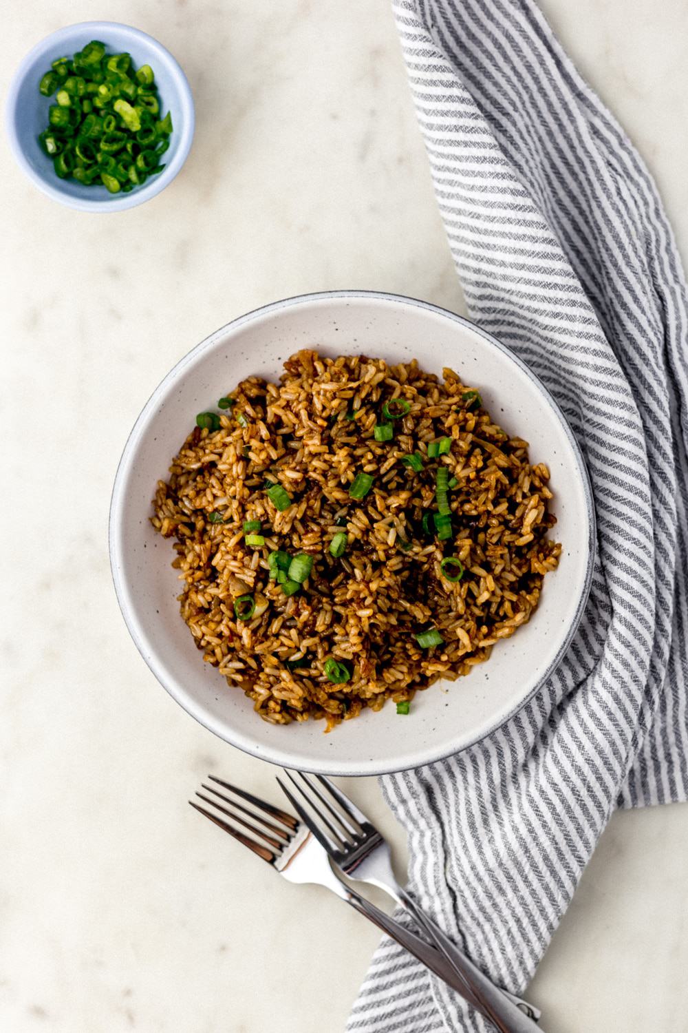 Fried Brown Rice with Vinaigrette