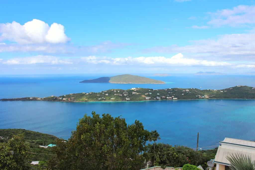 caribbean scenery with land and water 