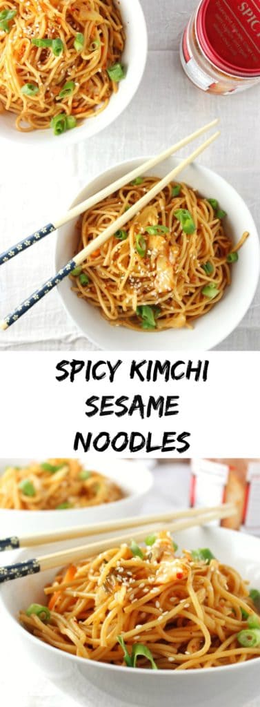 Spicy Kimchi Sesame Noodles - So Delicious and Easy to Make!