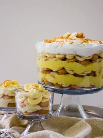 close-up side view of Homemade Banana Pudding Recipe