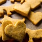 finished dog treats on baking sheet