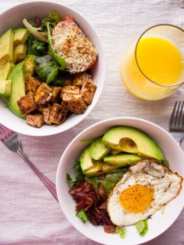 overhead view of breakfast bowl