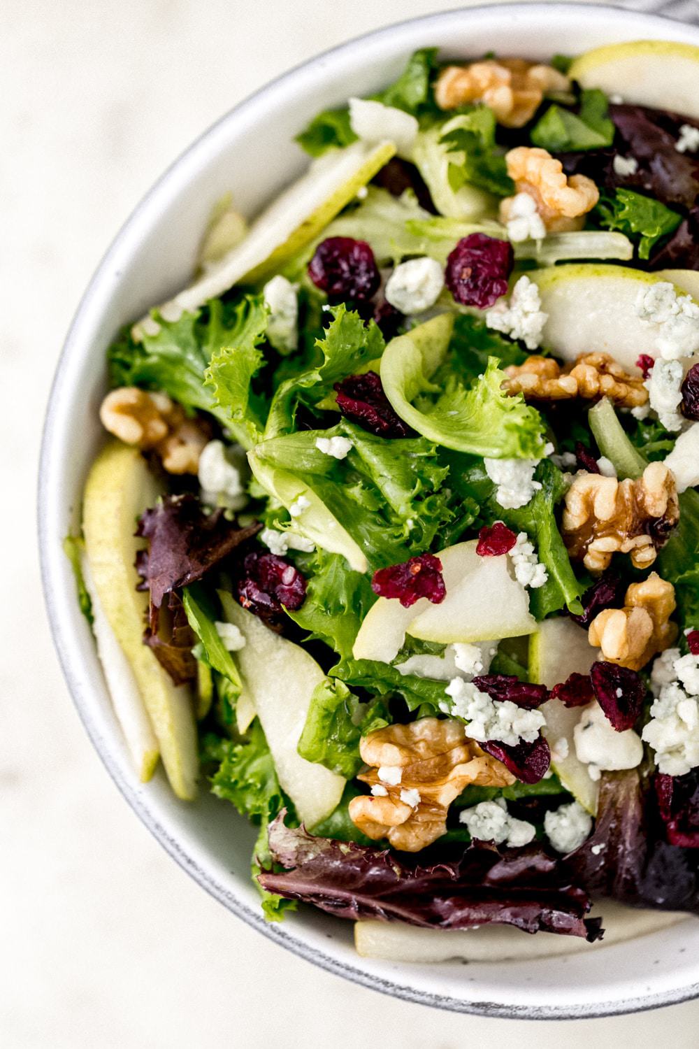 Pear Walnut Blue Cheese Salad