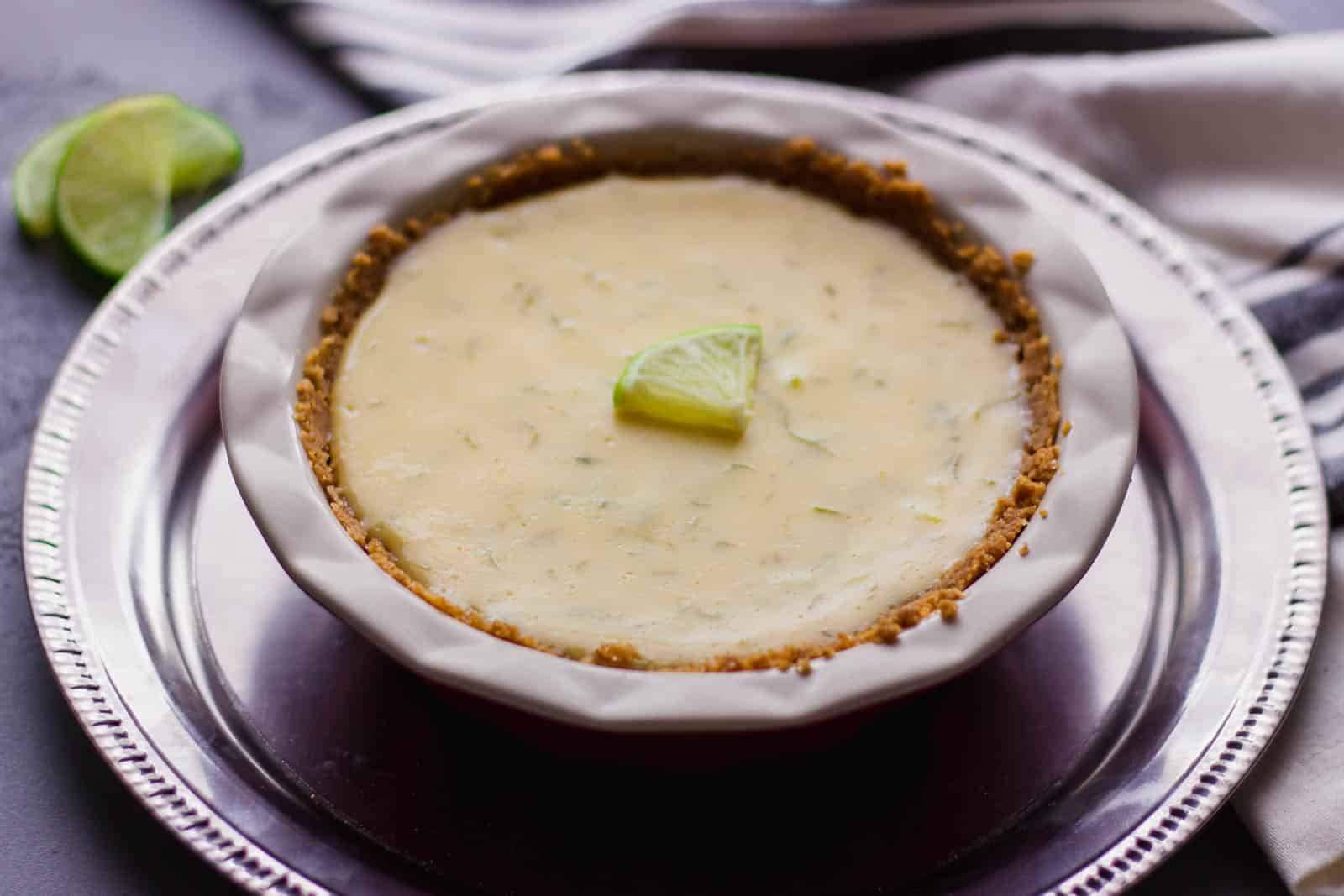 Close up view of finished pie. 
