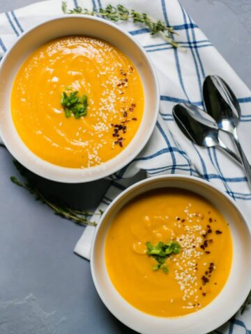 Overhead View of Sweet Potato Miso Soup