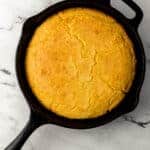 overhead view of finished cornbread
