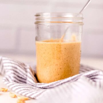 homemade peanut butter in a jar