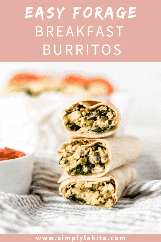 close view of stacked breakfast burritos recipe