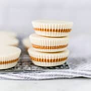 Front view of finished cups stacked on top of each other.