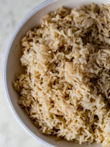 large bowl of instant pot brown rice