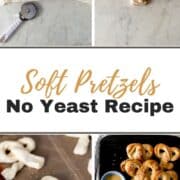 Four process photos to make pretzels on pin with text overlay.