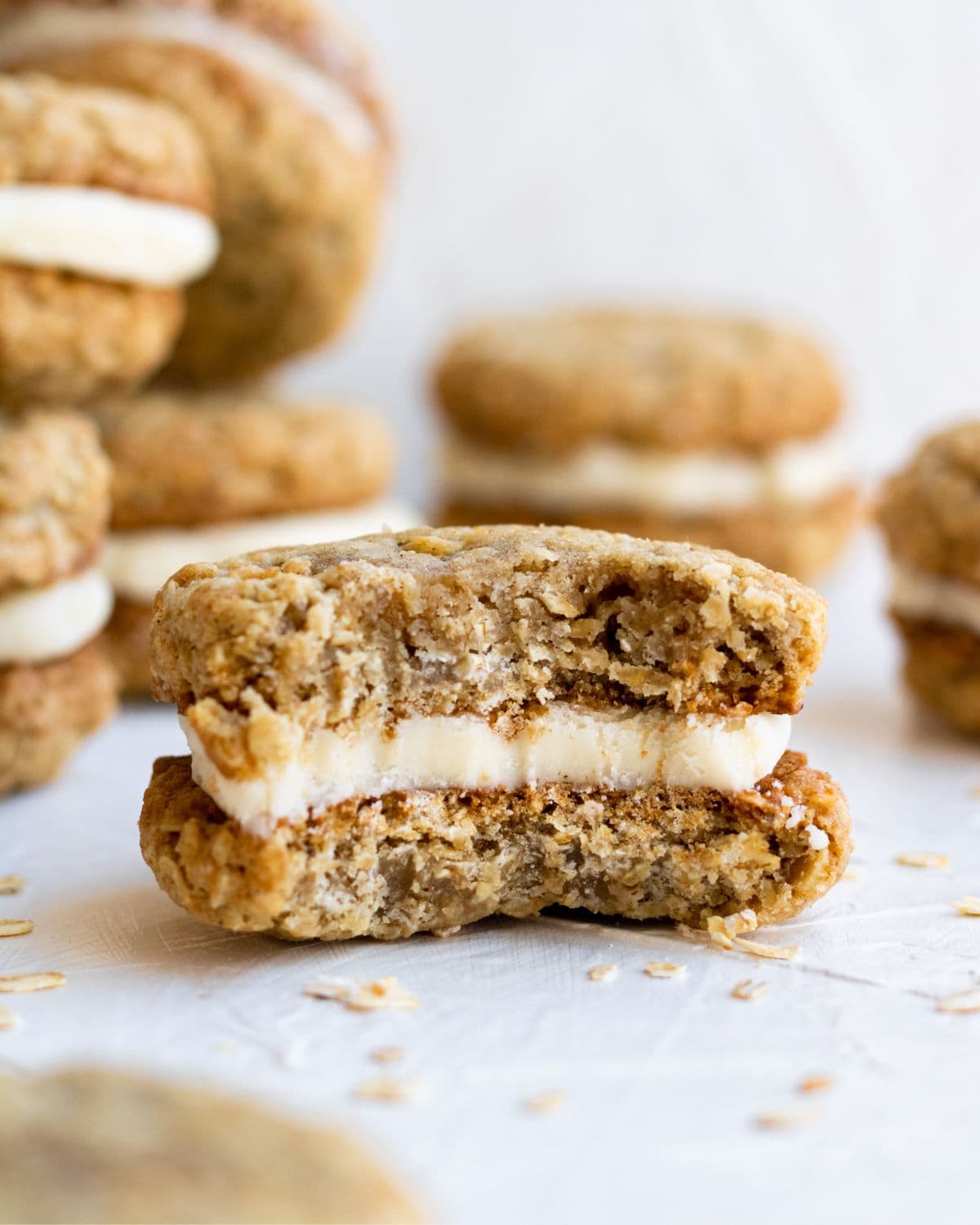 Close up view of finished pie with bit in it. 