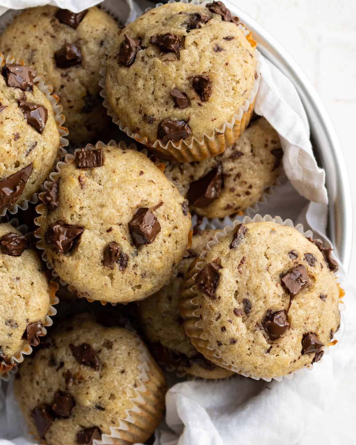 Close up view of finished muffins. 