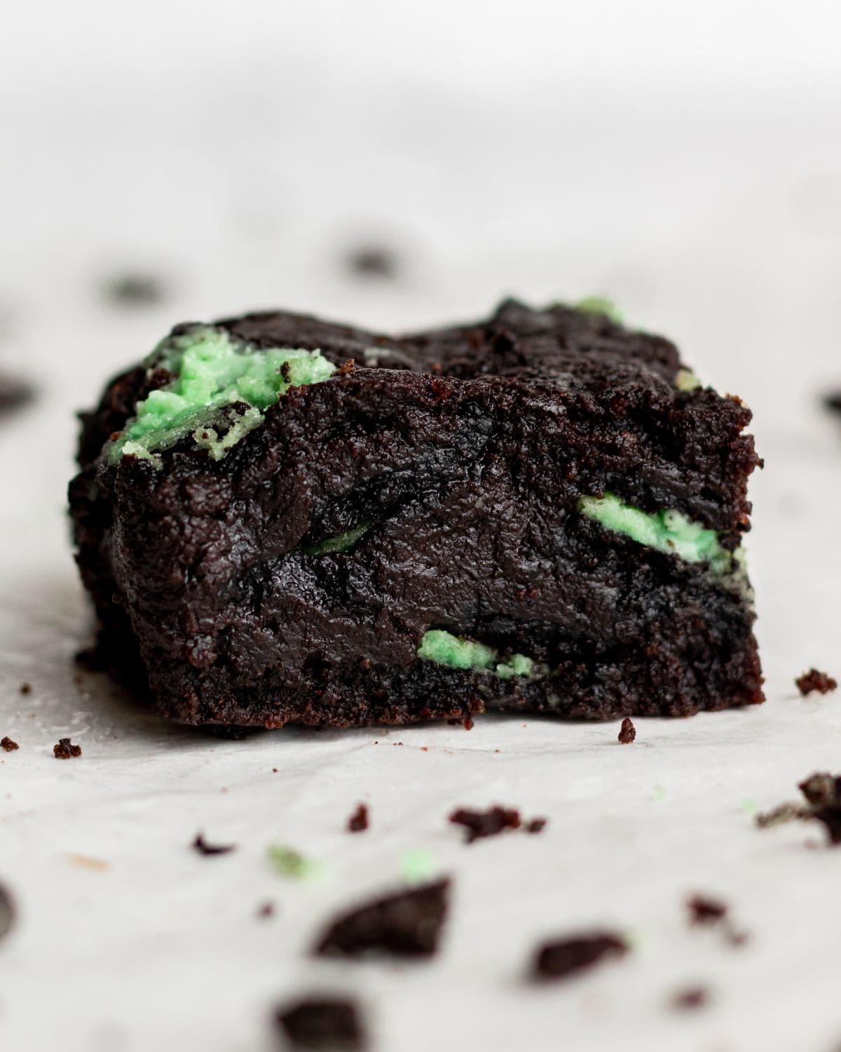 Close up view of finished brownie