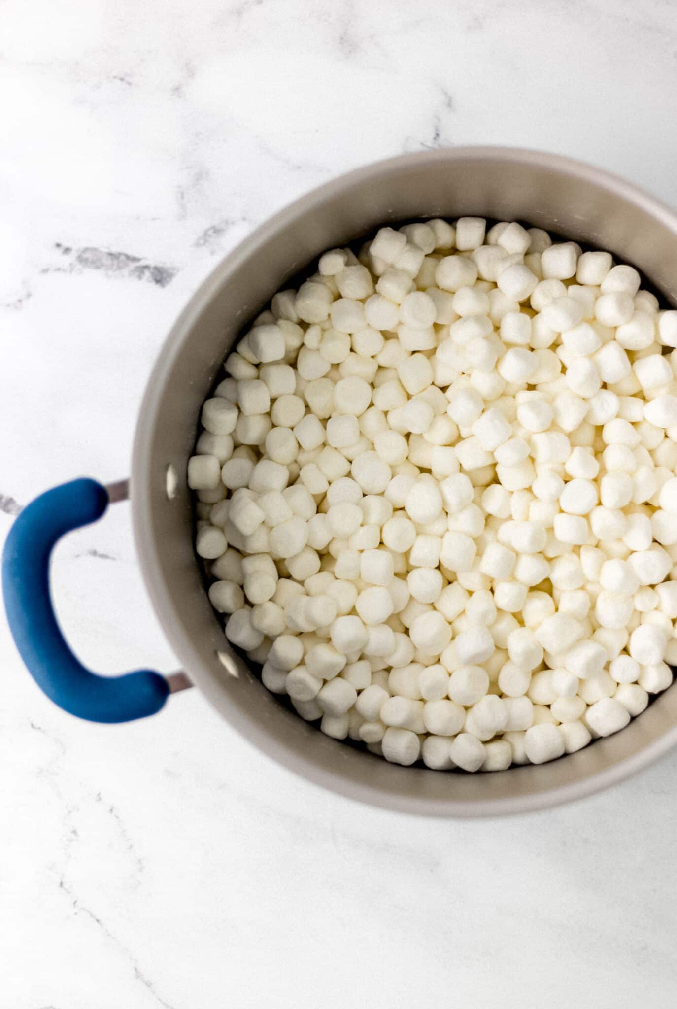 mini marshmallows in large pot 