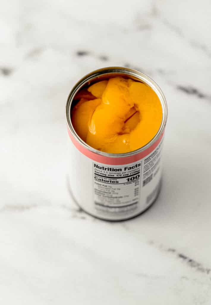 can of sliced cling peaches