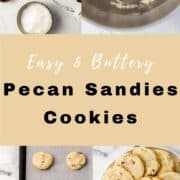 Four process photos to make cookies on pin with text overlay.