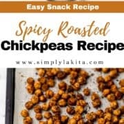 Two photos of finished chickpeas on pin with text overlay.