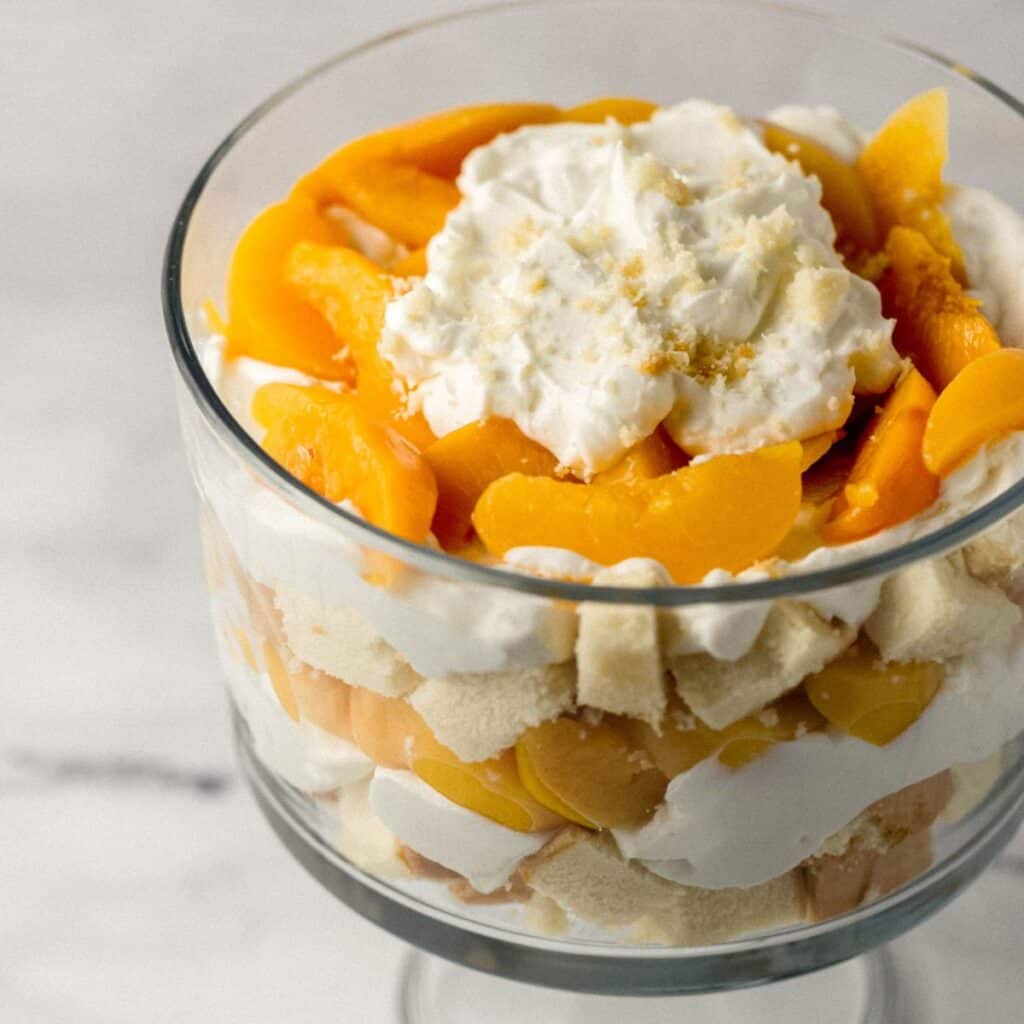 finished peach trifle