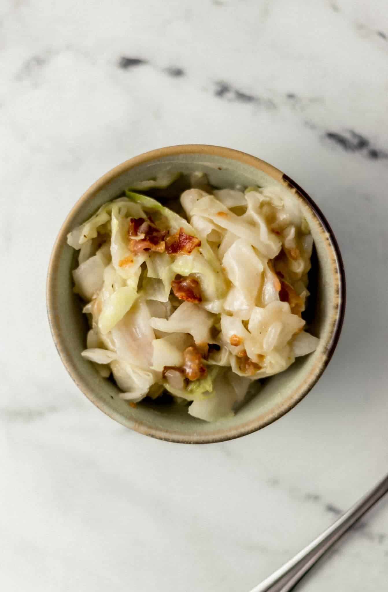 small bowl of finished cabbage