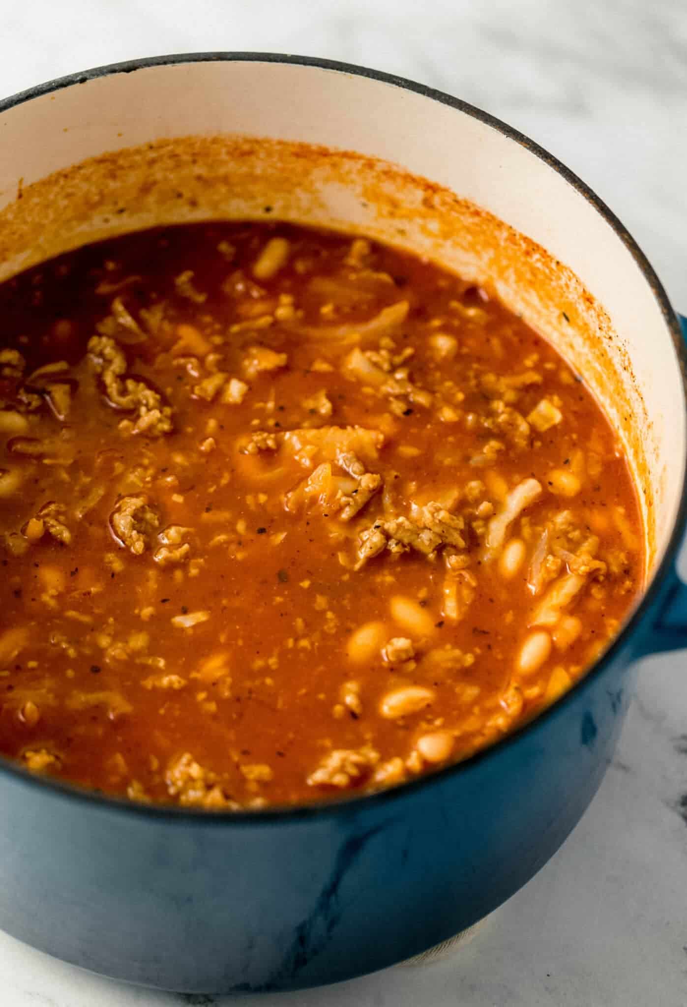 finished soup in large pot