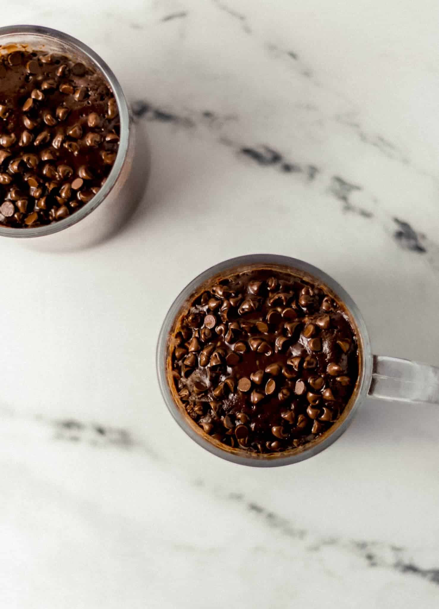 mug cakes after baking in microwave 