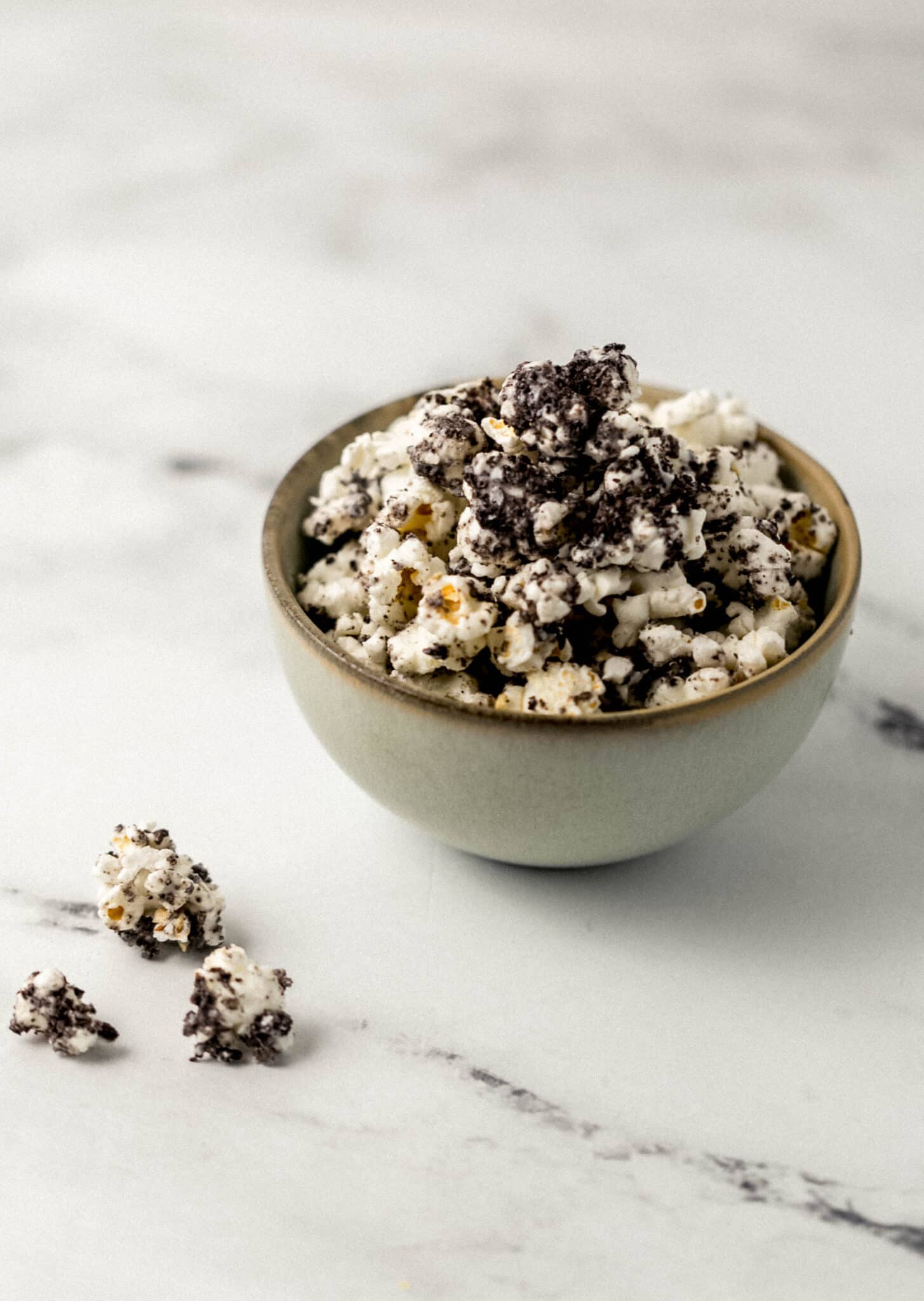 serving of finished popcorn in a small bowl 