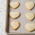 finished cookies on parchment lined baking sheet