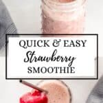 Two photos of finished smoothie on pin with text overlay.