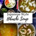 Four process photos to make soup on pin with text overlay.