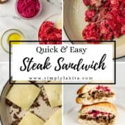 Four process photos to make sandwich on pin with text overlay.