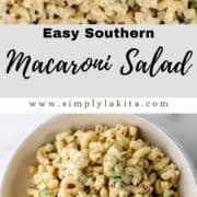Two photos of finished salad on pin with text overlay.