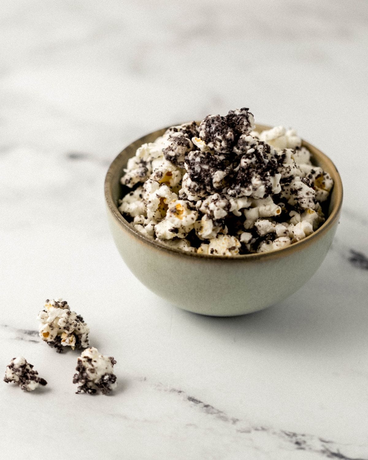 Small bowl of finished popcorn. 